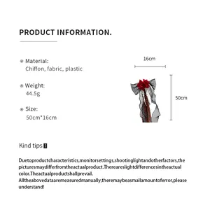 Detailed product specifications for dark style Halloween skeletal hand bow hair accessory