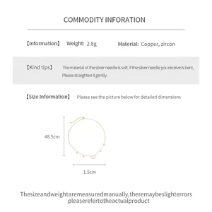 Detailed specs for 14k gold plated heart necklace showing 48.5cm length and materials