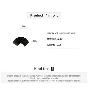 Specifiche dettagliate per adesivi per capelli in velcro nero 6x8cm con peso e dimensioni