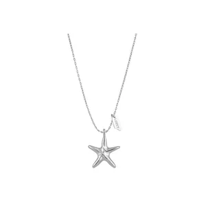 Koreaanse Stijl Verzilverde Koperen Ketting Met Geplooide Zeester Hanger Zoete Lucky Tag Bolletjesketting Sleutelbeen Ketting Vrouwen Sieraden