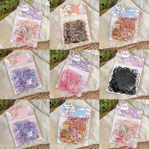 Fashionable Commute Disposable Elastic Hair Ties Multicolored Seamless Rubber Bands For Women Kids Daily Versatile Hair Accessories