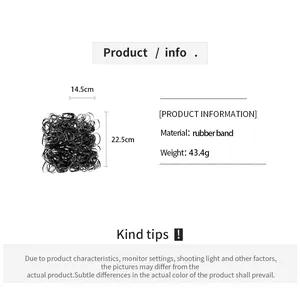 Size and material specifications for black disposable elastic hair ties in bulk