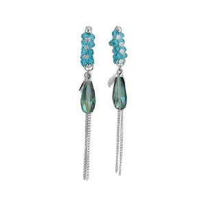 Boucles d'Oreilles Pendantes à Glands en Cristal de Strass Exquises pour Femmes Luxe Léger Goutte d'Eau Tige en Argent Bijoux