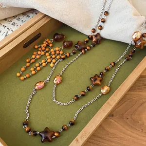 Vintage Maillard Perlenkette und Ohrring Set für elegante Herbst- und Wintermode