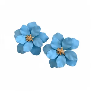 Französischer Stil 925 Sterlingsilber Ohrstecker-Stift Blumen Ohrringe Süße Kleine Nische Design Matte Legierung Florale Ohrringe Für Damen