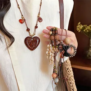 Vintage Shell Tassel Fashion Necklace Elegant Handmade Bohemian Sweater Chain Retro Long Pendant Necklaces For Women