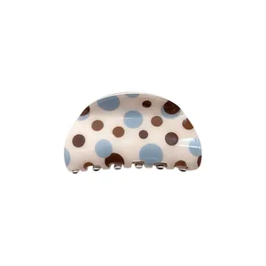 Korean Retro Style Acrylic Polka Dot Hair Claw Clips Large Shark Clips Handmade Fashion Hair Accessories Vintage Hair Clamps