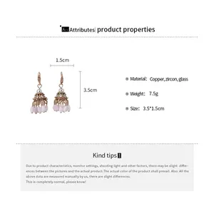 Spécifications détaillées des boucles d'oreilles bohèmes en cristal de zircon