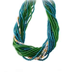 Collier Ras du Cou Multicouche en Perles de Verre Bohème pour Femmes Mode Personnalisée Colliers de Perles Exagérés Bijoux