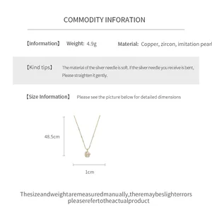 Produktdetails für die 18 Karat vergoldete Zirkon-Perlenkette mit Größeninformationen