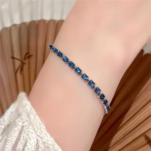 Bracelet Goutte d'eau en Zirconia Mode pour Femme Élégant Bracelet en Cuivre Incrusté de Gouttes Chaîne Coulissante Réglable