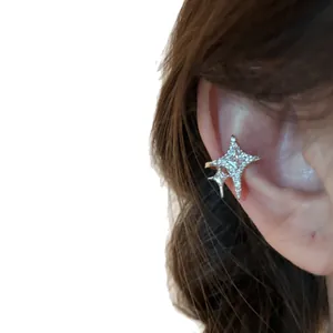 Elegant 14K gold plated zircon star ear cuff earring for women fashion luxury jewelry
