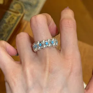 Französischer Retro Kupfer Zirkonia Perlen Künstliche Perle Ring Für Damen Minimalistisch Exquisit Luxus Stapelbar Finger Schmuck