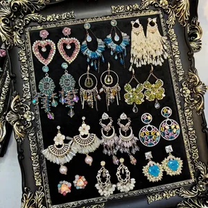 Vintage Zirconia Water Drop Flower Tassel Earrings For Women Silver Post Elegant Banquet Drop Earrings Luxury Jewelry