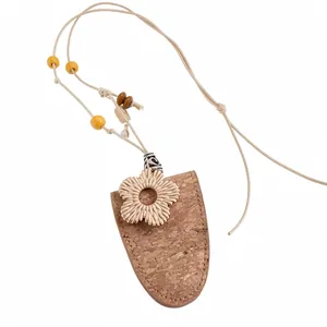 Collier Porte-lunettes Bohème Perles en Bois Résine Fleur Étoile Corde en Cuir Fait Main Longue Chaîne de Pull Femme