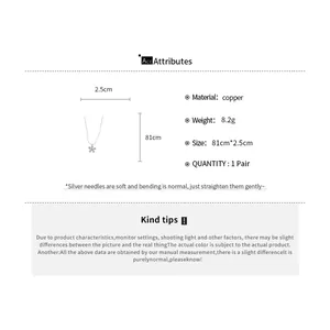 Technical details and dimensions for minimalist silver flower pendant necklace