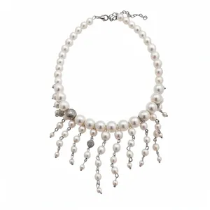 French Palace Style Artificial Pearl Choker Tassel Necklace Light Luxury High-End Clavicle Chain Gentle Exquisite Neck Jewelry For Women