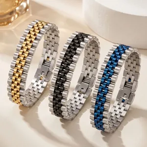 Stainless Steel Jubilee Style Watch Band Bracelet For Men Women European Fashion Jewelry Solid Metal Accessory Gift
