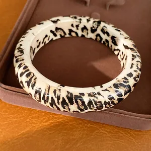 Bold leopard print resin bangle for women fashion accessories jewelry statement piece