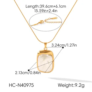 Vue détaillée du collier pendentif perle baroque avec mesures précises et informations