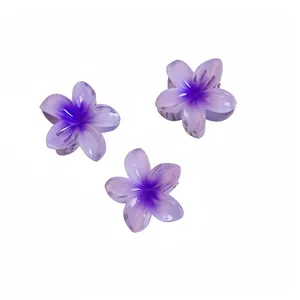 Lot de 3 Mini Pinces à Cheveux Fleur en Acrylique pour Femmes Doux Dégradé Violet Pinces Requin Accessoires de Cheveux Élégants Quotidien