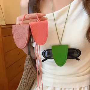 Collier porte-lunettes magnétique en cuir de qualité, sangle de cou portable anti-perte.