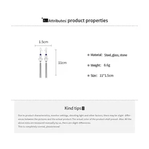 Détails des spécifications des boucles d'oreilles à franges: taille, poids et matériaux.