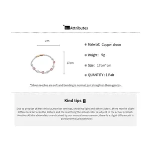 Detaillierte Spezifikationen des Armbands mit rosa und klarem quadratischem Zirkon