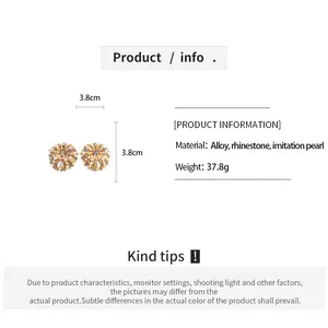Spécifications du produit indiquant les dimensions et matériaux des boucles d'oreilles