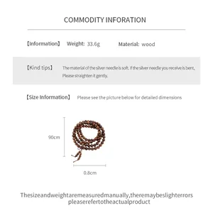 Detailed specifications and dimensions for 90cm wooden bead wrap bracelet