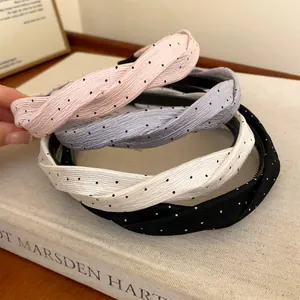 Koreanischer Stil Stoff Punktmuster Stirnband Elegant Anspruchsvoll High Top Volumengebendes Haarband Täglich Haarschmuck Für Damen