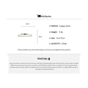 Detailed product attributes of the 18k gold-plated double-layer open bracelet with colorful zircon