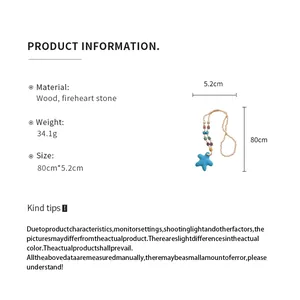 Especificaciones detalladas de tamaño y material para collar de cuentas estrella