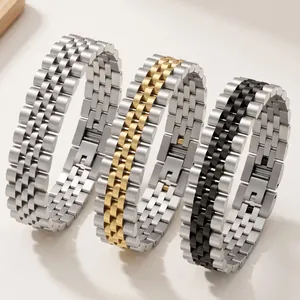 Bracciale Cinturino Orologio in Acciaio Inossidabile per Uomo Donna Stile Jubilee Lusso Leggero Catena in Metallo Geometrica Gioielli di Moda