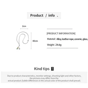 Spécifications détaillées de taille et de matériau pour ce collier ethnique en céramique