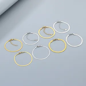 Minimalistische Schlangenketten-Armbänder aus Edelstahl in Gold- und Silberfarben