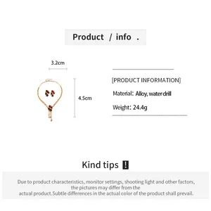 Detailweergave van de bladkwastjes-ketting set inclusief afmetingen en materiaalinformatie