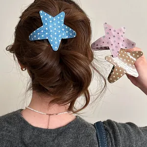 Exquisite Acrylic Star Hair Clip For Women Fashion Star Pattern Duckbill Clip Sweet Ponytail Hair Accessories