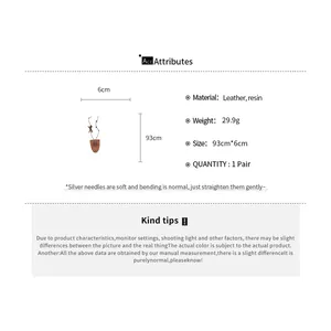 Detailed size and material specification of the brown triangle eyeglass clip necklace