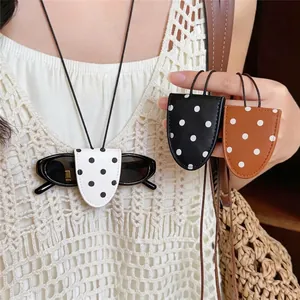 Leder Punkte Brillenhalter Halskette Für Damen Minimalistisch Koreanischer Stil Pulloverkette Brillenclip Anhänger Halskette