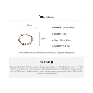 Detaillierte Spezifikation für buntes Zirkonia-Armband mit Größenangaben in Kupfer