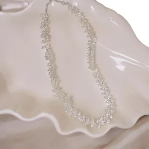 Elegante Zirkonia Perlen Rund Anhänger Halskette Für Damen Kupfer Eingelegt Schlüsselbeinkette Minimalistisch Silber Mode Schmuck Geschenk