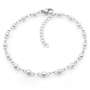 Bracciale a catena con sfere minimalista in acciaio inossidabile regolabile da donna
