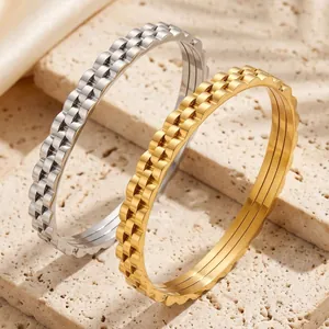 Luxe Roestvrij Staal Strass Armring Vrouwen Verguld Horlogeband Link Armband Mode Sieraden Handketting Accessoires Cadeau