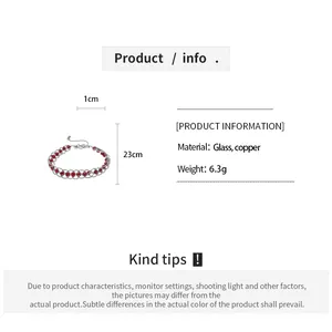Informazioni sulle dimensioni del bracciale in perle di vetro con materiale e peso inclusi