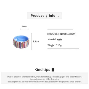 Product specifications for a vintage colorful striped resin bangle with dimensions