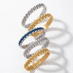 Edelstahl Uhrenarmband Stil Armband Für Damen Herren Leichter Luxus Mode Geometrische Jubilee Gliederarmband Geschenk