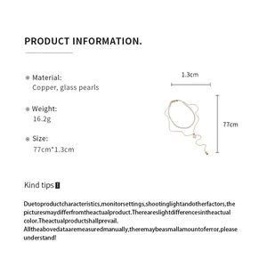 Spécifications détaillées montrant la longueur de 77cm et les matériaux du collier.