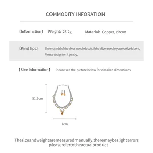 Technische Spezifikationen und Größenhandbuch für das elegante Zirkon-Schmuckset
