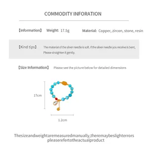 Produktspezifikationen für vergoldetes Perlenarmband mit Zirkonia-Anhänger-Details.
